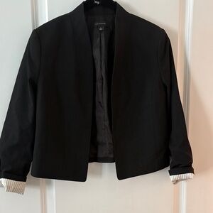 Ann Taylor Black Collarless Cropped Blazer